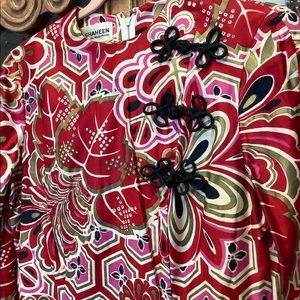 Alfred Shaheen Red Asian Style Dress